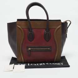 Celine Tricolor Leather Mini Luggage Tote