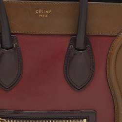 Celine Tricolor Leather Mini Luggage Tote