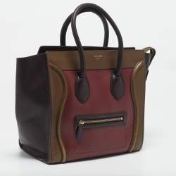 Celine Tricolor Leather Mini Luggage Tote