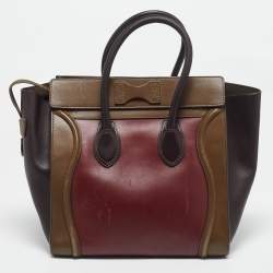Celine Tricolor Leather Mini Luggage Tote