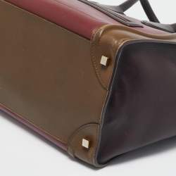 Celine Tricolor Leather Mini Luggage Tote