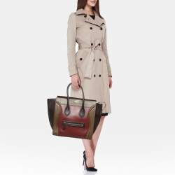 Celine Tricolor Leather Mini Luggage Tote