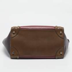 Celine Tricolor Leather Mini Luggage Tote