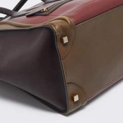 Celine Tricolor Leather Mini Luggage Tote