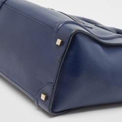 Celine Navy Blue Leather Mini Luggage Tote
