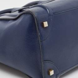 Celine Navy Blue Leather Mini Luggage Tote