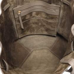 Pre Owned Celine Grey Leather Small Cabas Phantom Tote
