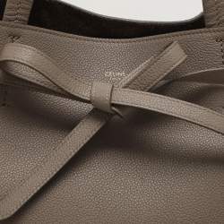 Pre Owned Celine Grey Leather Small Cabas Phantom Tote