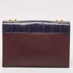 Celine Tricolor Leather and Python Pocket Envelope Shoulder Bag