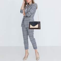 Celine Tricolor Leather and Python Pocket Envelope Shoulder Bag