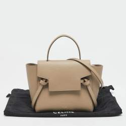 Pre Owned Celine Beige Leather Nano Belt Top Handle Bag