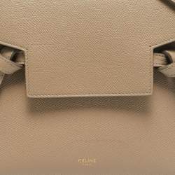 Pre Owned Celine Beige Leather Nano Belt Top Handle Bag