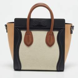 Celine Multicolor Leather and Fabric Nano Luggage Tote