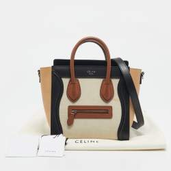 Celine Multicolor Leather and Fabric Nano Luggage Tote