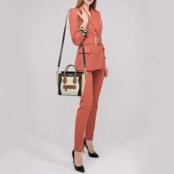 Celine Multicolor Leather and Fabric Nano Luggage Tote