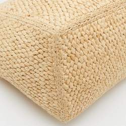 Pre Owned Celine Tan Raffia Small Cabas Thais Tote