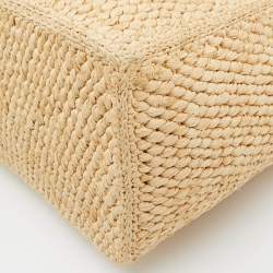 Pre Owned Celine Tan Raffia Small Cabas Thais Tote