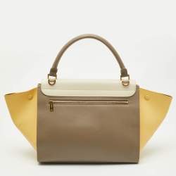 Pre Owned Celine Tricolor Leather Medium Trapeze Top Handle Bag
