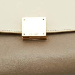 Pre Owned Celine Tricolor Leather Medium Trapeze Top Handle Bag