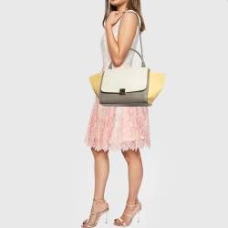 Pre Owned Celine Tricolor Leather Medium Trapeze Top Handle Bag