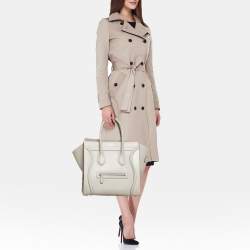 Celine Light Grey Leather Mini Luggage Tote