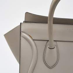 Celine Light Grey Leather Mini Luggage Tote