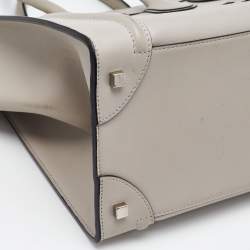 Celine Light Grey Leather Mini Luggage Tote