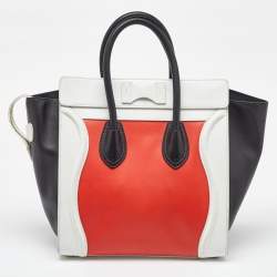 Pre Owned Celine Multicolor Leather Mini Luggage Tote
