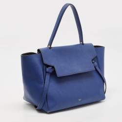 Pre Owned Celine Blue Leather Medium Belt Top Handle Bag