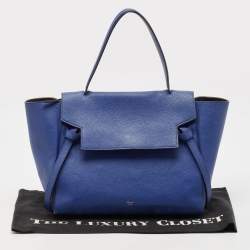 Pre Owned Celine Blue Leather Medium Belt Top Handle Bag