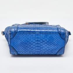 Celine Blue Python Nano Luggage Tote