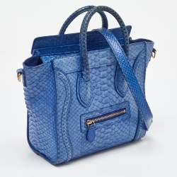 Celine Blue Python Nano Luggage Tote