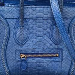 Celine Blue Python Nano Luggage Tote