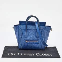 Celine Blue Python Nano Luggage Tote