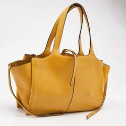 Pre Owned Celine Mustard Leather Trifold Bag