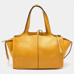 Pre Owned Celine Mustard Leather Trifold Bag