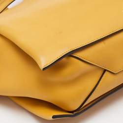 Pre Owned Celine Mustard Leather Trifold Bag