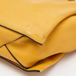 Pre Owned Celine Mustard Leather Trifold Bag