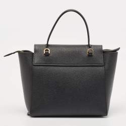 Pre Owned Celine Black Leather Nano Belt Top Handle Bag