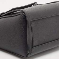 Pre Owned Celine Black Leather Nano Belt Top Handle Bag