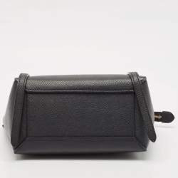 Pre Owned Celine Black Leather Nano Belt Top Handle Bag