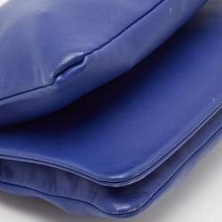 Pre Owned Celine Blue Leather Large Trio Zip Crossbody Bag