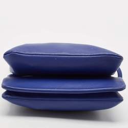 Pre Owned Celine Blue Leather Large Trio Zip Crossbody Bag