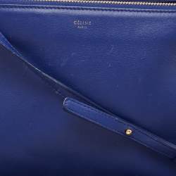 Pre Owned Celine Blue Leather Large Trio Zip Crossbody Bag
