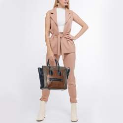Celine Tricolor Leather Mini Luggage Tote