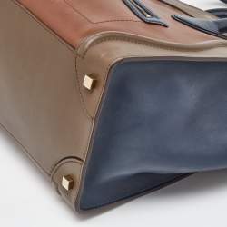 Celine Tricolor Leather Mini Luggage Tote