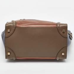 Celine Tricolor Leather Mini Luggage Tote