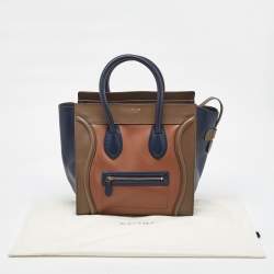 Celine Tricolor Leather Mini Luggage Tote