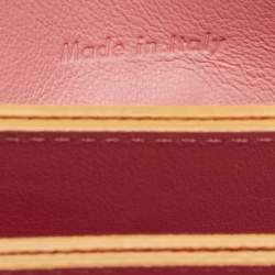 Pre Owned Celine Orange/Pink Leather Accordeon Card Holder