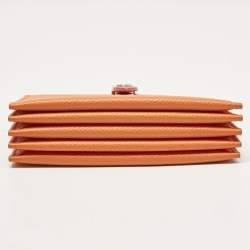 Pre Owned Celine Orange/Pink Leather Accordeon Card Holder